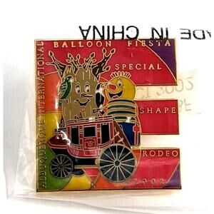2002 Special Shapes Rodeo KAIBF Puzzle E Piece Hot Air Balloon Pin Stagecoach...